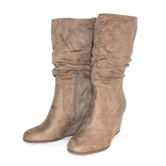SODA Mid Calf Slouchy Wedge Boots Size 11 NWOB - Picture 1 of 6